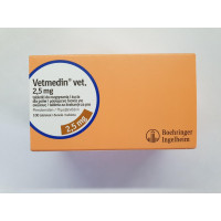 Жувальні таблетки Boehringer Ingelheim Vetmedin Ветмедин 2,5 мг для лікування серцево-судинної недостатності у собак, 10 таб