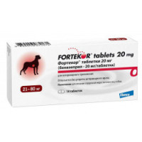 Фортекор 20 мг FORTEKOR для лікування серцево-судинної системи у собак, 14 таблеток