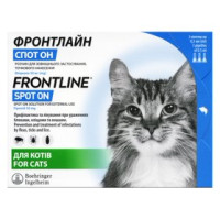 Boehringer Ingelheim Фронтлайн спот он - інсекто-акарицидний розчин контактної дії для зовнішнього застосування для котів та кошенят з 8 тижневого віку та вагою від 1 кг. - 1 піпетка