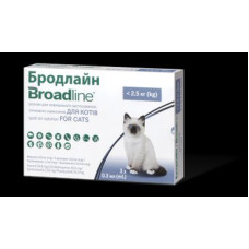 Boehringer Ingelheim Бродлайн - краплі від бліх, кліщів та гельмінтів для котів та кошенят від 7-тижневого віку та вагою до 2,5 кг. - 1 піпетка