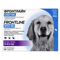 Boehringer Ingelheim Фронтлайн спот он - інсекто-акарицидний розчин контактної дії для зовнішнього застосування для цуценят та собак з 8 тижневого віку та вагою від 20 до 40 кг. - 1 піпетка