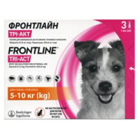 Boehringer Ingelheim Фронтлайн ТРІ-АКТ - інсекто-акарицидний, репелентний розчин контактної дії для зовнішнього застосування для собак вагою від 5 до 10 кг. - 1 піпетка