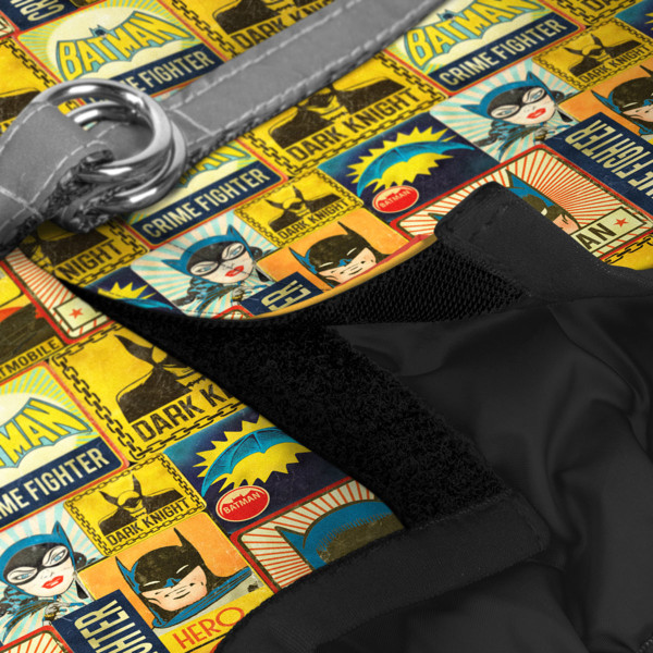 Шлея для собак м'яка WAUDOG Clothes з QR паспортом, малюнок "Бетмен вінтаж", XS3, В 32-35 см, С 22-24 см