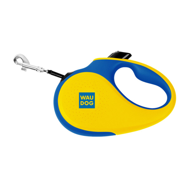 Повідець-рулетка для собак WAUDOG R-leash, малюнок "Colors of freedom", L, до 50 кг, 5 м, світловідбивна стрічка