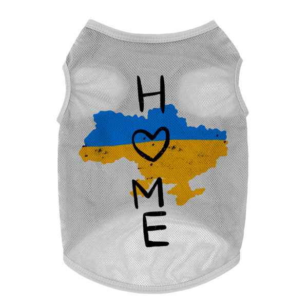 Майка для собак WAUDOG Clothes малюнок "Дім", сітка, M, B 38-41 см, C 20-23 см сірий