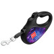 Повідець-рулетка для собак WAUDOG R-leash, малюнок "NASA21", XS, до 12 кг, 3 м, світловідбиваюча стрічка чорний