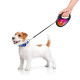 Поводок-рулетка для собак WAUDOG R-leash, рисунок "Конотопские магические войска", S, до 15 кг, 5 м, светоотражающая черная лента