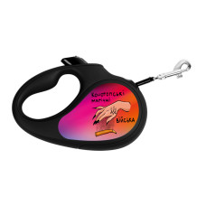 Поводок-рулетка для собак WAUDOG R-leash, рисунок "Конотопские магические войска", L, до 50 кг, 5 м, светоотражающая черная лента