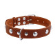 Ошейник "CoLLaR" одинарный с украшениями (ширина 35мм, длина 48-63см) коричневый