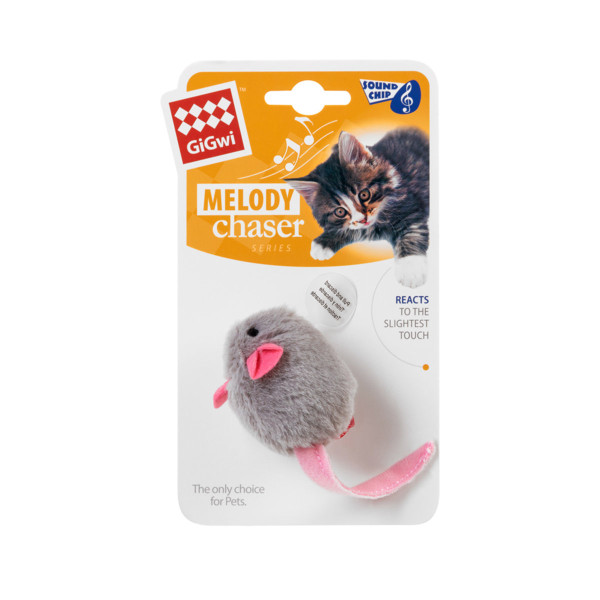 Іграшка для котів Мишка з електронним чіпом GiGwi Melody chaser, штучние хутро, 6 см