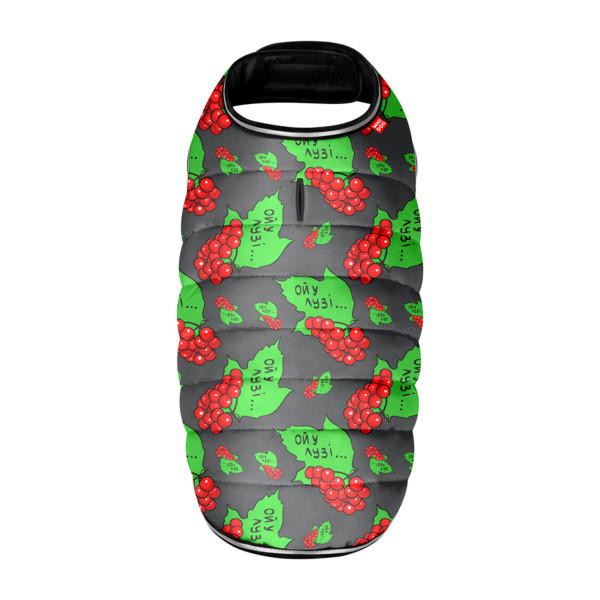 Курточка-накидка для собак WAUDOG Clothes, малюнок "Калина", S, А 32 см, B 41-51 см, С 25-35 см