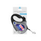 Поводок-рулетка для собак WAUDOG R-leash, рисунок "NASA21", S, до 15 кг, 5 м, светоотражающая лента черный