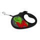 Повідець-рулетка для собак WAUDOG R-leash, малюнок "Калина", XS, до 12 кг, 3 м, світловідбиваюча стрічка чорний