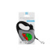 Повідець-рулетка для собак WAUDOG R-leash, малюнок "Калина", XS, до 12 кг, 3 м, світловідбиваюча стрічка чорний
