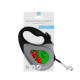 Поводок-рулетка для собак WAUDOG R-leash, рисунок "Калина", M, до 25 кг, 5 м, светоотражающая черная лента