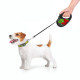 Поводок-рулетка для собак WAUDOG R-leash, рисунок "Калина", M, до 25 кг, 5 м, светоотражающая черная лента
