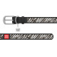 Нашийник WAUDOG Design з малюнком "Зебра", преміум шкіра, металева пряжка (ширина 12 мм, довжина 21-29 см) чорний