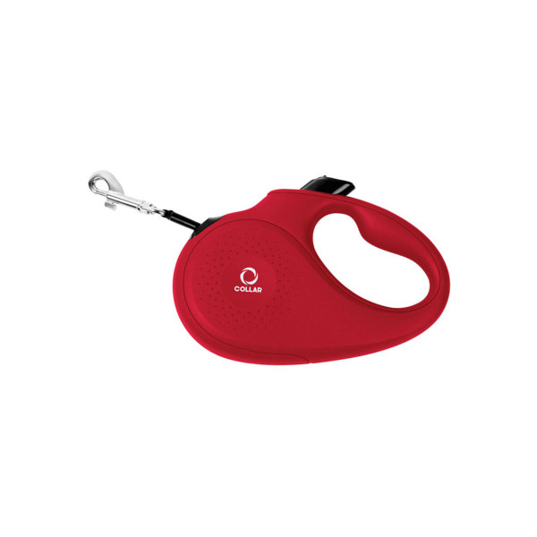 Повідець-рулетка CoLLaR для собак, розмір S, 15 кг, 5 м, стрічка червоний
