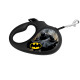 Повідець-рулетка для собак WAUDOG R-leash, малюнок "Бетмен Чорний", XS, до 12 кг, 3 м, світловідбиваюча стрічка чорний