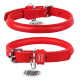 Ошейник для собак кожаный WAUDOG Glamour с QR паспортом, круглый, Д 6 мм, Длин 17-20 см красный