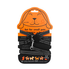 Шлея "Dog Extreme" з нейлону на планшеті для кроликів (ширина 15мм, В:30-45см) чорний