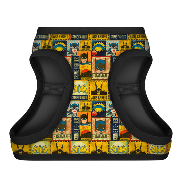 Шлея для собак м'яка WAUDOG Clothes з QR паспортом, малюнок "Бетмен вінтаж", S1, В 40-45 см, С 29-31 см