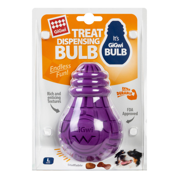 Іграшка для собак Лампочка резинова GiGwi Bulb Rubber, гума, L, фіолетова