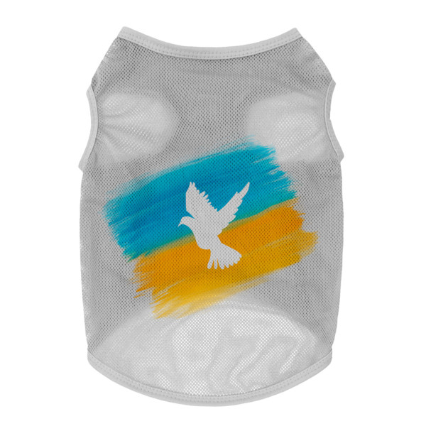 Майка для собак WAUDOG Clothes рисунок "Флаг", сетка, XS, B 26-29 см, C 16-19 см серый