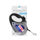 Поводок-рулетка для собак WAUDOG R-leash, рисунок "NASA21", M, до 25 кг, 5 м, светоотражающая лента черный