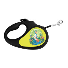 Повідець-рулетка для собак WAUDOG R-leash, малюнок "Рік та Морті 2", XS, до 12 кг, 3 м, світловідбиваюча стрічка чорний