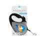 Поводок-рулетка для собак WAUDOG R-leash, рисунок "Знамя", M, до 25 кг, 5 м, светоотражающая лента черный