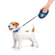 Поводок-рулетка для собак WAUDOG R-leash, рисунок "Знамя", M, до 25 кг, 5 м, светоотражающая лента черный