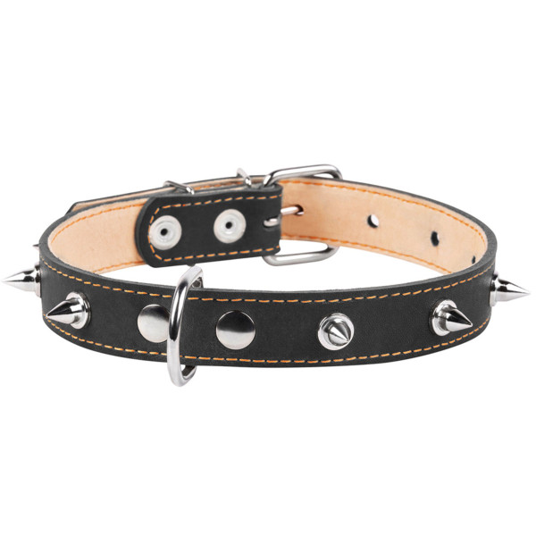 Ошейник "CoLLaR" двойной с шипами (ширина 25мм, длина 38-50см) черный