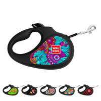 Поводок-рулетка для собак WAUDOG R-leash, рисунок "Лето", M, до 25 кг, 5 м, светоотражающая лента черный