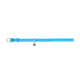 Ошейник для собак кожаный WAUDOG Glamour с QR паспортом, с клеевыми стразами, Ш 20 мм, Длин 30-39 см голубой