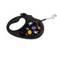 Поводок-рулетка для собак WAUDOG R-leash, рисунок "NASA", XS, до 12 кг, 3 м, светоотражающая лента черный