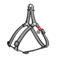 Шлей для собак водостойкий WAUDOG Waterproof, с QR-паспортом, светоотражающая, металлическая пряжка-фастекс, L, Ш 25 мм, Д 60-90 см серый