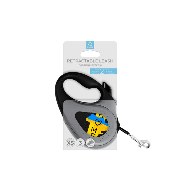 Поводок-рулетка для собак WAUDOG R-leash, рисунок "Дом", XS, до 12 кг, 3 м, светоотражающая лента черный