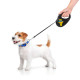 Повідець-рулетка для собак WAUDOG R-leash, малюнок "Дім", M, до 25 кг, 5 м, світловідбиваюча стрічка чорний