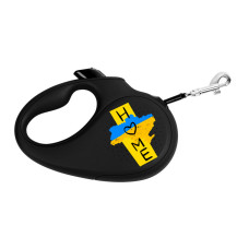 Поводок-рулетка для собак WAUDOG R-leash, рисунок "Дом", M, до 25 кг, 5 м, светоотражающая лента черный