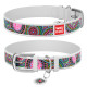 Нашийник WAUDOG Design з малюнком "Мандали", преміум шкіра, металева пряжка (ширина 20 мм, довжина 30-39 см) білий