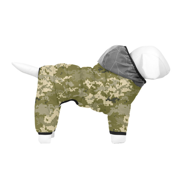 Комбінезон для собак WAUDOG Clothes, малюнок "Мілітарі", L55, В 77-79 см, С 47-50 см