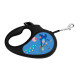 Повідець-рулетка для собак WAUDOG R-leash, малюнок "Рік та Морті 3", M, до 25 кг, 5 м, світловідбиваюча стрічка чорний