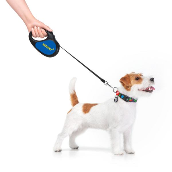 Повідець-рулетка для собак WAUDOG R-leash, малюнок "Сміливість", M, до 25 кг, 5 м, світловідбиваюча стрічка чорний