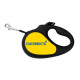 Повідець-рулетка для собак WAUDOG R-leash, малюнок "Сміливість", XS, до 12 кг, 3 м, світловідбиваюча стрічка чорний
