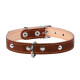 Ошейник "CoLLaR" двойной с украшениями (ширина 20мм, длина 32-40см) коричневый