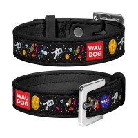Браслет WAUDOG Design з малюнком "NASA", преміум шкіра, металева пряжка (ширина 15 мм, довжина 17-23 см) чорний