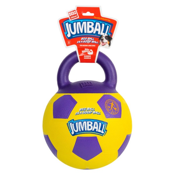 Іграшка для собак М'яч футбольний з ручкою GiGwi Ball, гума, 26 см