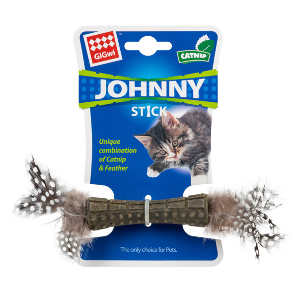 Іграшка для котів спресованного котяча м'ята з пір'ям GiGwi Catnip, перо, котяча м'ята, 8 см