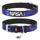 Ошейник для собак кожаный WAUDOG Design с QR паспортом, рисунок "NASA21", S, Ш 20 мм, Д 29-38 см, черный
